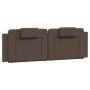 Bed with brown synthetic leather mattress 160x200 cm by , Beds and slatted bases - Ref: Foro24-3208805, Price: 447,54 €, Disc...