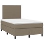 Boxspringbett mit Matratze und LED-Beleuchtung, grauer Stoff in Taupe, 120x190 cm. von , Betten und Lattenroste - Ref: Foro24...