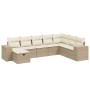 Garden sofa set with beige cushions, 8 pieces, PE rattan. by , Garden sets - Ref: Foro24-3264514, Price: 690,08 €, Discount: %