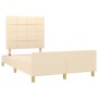 Estructura de cama con cabecero tela crema 120x190 cm de , Camas y somieres - Ref: Foro24-3270518, Precio: 172,16 €, Descuent...