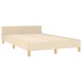 Estructura de cama con cabecero tela crema 120x190 cm de , Camas y somieres - Ref: Foro24-3270518, Precio: 172,16 €, Descuent...