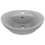 Lavabo lujoso ovalado con rebosadero cerámica gris claro mate de vidaXL, Lavabos - Ref: Foro24-146938, Precio: 75,69 €, Descu...