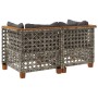 Corner garden sofas with 2 synthetic rattan gray cushions by , Outdoor sofas - Ref: Foro24-365936, Price: 187,57 €, Discount: %