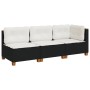 Dreisitziges Gartensofa mit schwarzen Kunststoff-Rattan-Kissen. von , Outdoor-Sofas - Ref: Foro24-365920, Preis: 236,80 €, Ra...