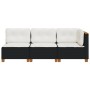 3-seater garden sofa with black synthetic rattan cushions by , Outdoor sofas - Ref: Foro24-365920, Price: 238,39 €, Discount: %