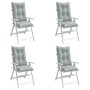 Cushions for high back chair 4 pcs light gray melange fabric by , Cushions for chairs and sofas - Ref: Foro24-4002347, Price:...