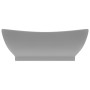 Luxurious oval washbasin with light gray matte ceramic overflow by vidaXL, Sinks - Ref: Foro24-146938, Price: 75,79 €, Discou...