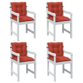 Cojines silla respaldo bajo 4 ud tela rojo melange 100x50x7 cm de , Cojines para sillas y sofás - Ref: Foro24-4002398, Precio...