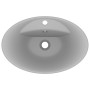 Lavabo lujoso ovalado con rebosadero cerámica gris claro mate de vidaXL, Lavabos - Ref: Foro24-146938, Precio: 75,69 €, Descu...