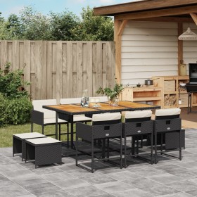 11-piece garden dining set with black synthetic rattan cushions by , Garden sets - Ref: Foro24-3278102, Price: 664,30 €, Disc...