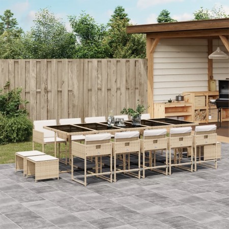 Garten-Essgruppe mit 15-teiligen Kissen aus synthetischem Rattan in Beige. von , Gartensets - Ref: Foro24-3278121, Preis: 1,0...