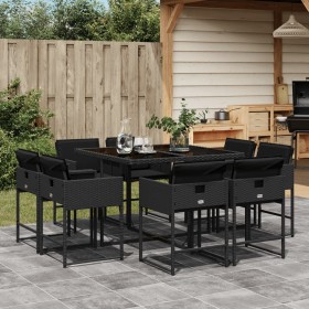 9-piece garden dining set with black synthetic rattan cushions by , Garden sets - Ref: Foro24-3278142, Price: 560,99 €, Disco...