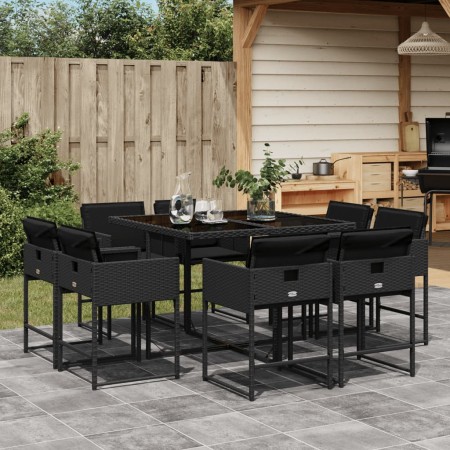 9-piece garden dining set with black synthetic rattan cushions by , Garden sets - Ref: Foro24-3278142, Price: 561,36 €, Disco...