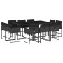 Set de comedor jardín 11 pzas con cojines ratán sintético negro de , Conjuntos de jardín - Ref: Foro24-3278154, Precio: 738,3...