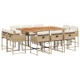 Set comedor de jardín 11 pzas con cojines ratán sintético beige de , Conjuntos de jardín - Ref: Foro24-3278163, Precio: 785,5...