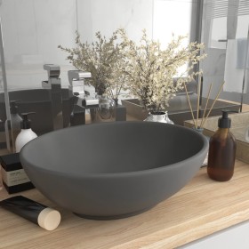 Matte dark gray ceramic oval luxury washbasin 40x33 cm by vidaXL, Sinks - Ref: Foro24-146928, Price: 59,81 €, Discount: %