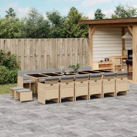 Garten-Essgruppe 17-teilig mit Kissen aus synthetischem Rattan in Beige. von , Gartensets - Ref: Foro24-3277775, Preis: 1,00 ...