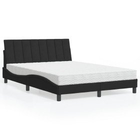 Bett mit schwarzer Samtmatratze 140x190 cm von , Betten und Lattenroste - Ref: Foro24-3208594, Preis: 403,99 €, Rabatt: %