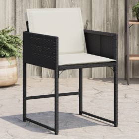 Garden chairs with cushions, 4 units, black synthetic rattan by , Garden chairs - Ref: Foro24-4007475, Price: 209,84 €, Disco...