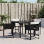 Garden chairs with cushions, 4 units, black synthetic rattan by , Garden chairs - Ref: Foro24-4007475, Price: 209,84 €, Disco...