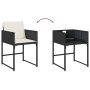 Garden chairs with cushions, 4 units, black synthetic rattan by , Garden chairs - Ref: Foro24-4007475, Price: 209,84 €, Disco...