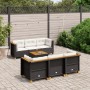 7-piece garden sofa set with black synthetic rattan cushions by , Garden sets - Ref: Foro24-3261737, Price: 545,95 €, Discoun...