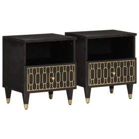 Bedside tables 2 units solid mango wood 40x33x46 cm by , Nightstands - Ref: Foro24-358327, Price: 105,99 €, Discount: %