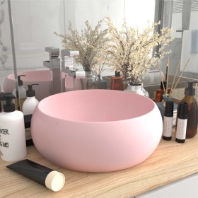 Lavabo de lujo redondo cerámica rosa mate 40x15 cm de vidaXL, Lavabos - Ref: Foro24-146999, Precio: 86,52 €, Descuento: %