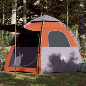 4-person quick opening gray and orange cabin tent shop by , tents - Ref: Foro24-4005334, Price: 105,88 €, Discount: %