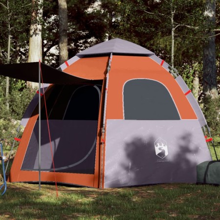 4-person quick opening gray and orange cabin tent shop by , tents - Ref: Foro24-4005334, Price: 105,99 €, Discount: %