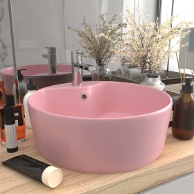 Lavabo lujo con rebosadero cerámica rosa mate 36x13 cm de vidaXL, Lavabos - Ref: Foro24-147032, Precio: 63,80 €, Descuento: %