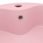 Lavabo lujo con rebosadero cerámica rosa mate 36x13 cm de vidaXL, Lavabos - Ref: Foro24-147032, Precio: 63,75 €, Descuento: %