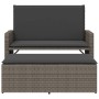 Garden bench with gray synthetic rattan cushions and footrest by , garden benches - Ref: Foro24-368409, Price: 254,06 €, Disc...