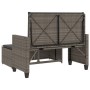 Garden bench with gray synthetic rattan cushions and footrest by , garden benches - Ref: Foro24-368409, Price: 254,06 €, Disc...