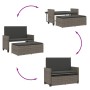 Garden bench with gray synthetic rattan cushions and footrest by , garden benches - Ref: Foro24-368409, Price: 254,06 €, Disc...