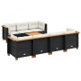 Gartensofa-Set und Kissen, 8-teilig, aus schwarzem Kunststoff-Rattan. von , Gartensets - Ref: Foro24-3261749, Preis: 621,99 €...