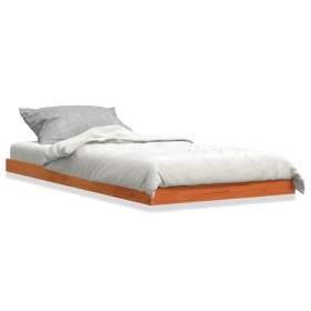 Estructura de cama madera maciza de pino marrón cera 90x190 cm de , Camas y somieres - Ref: Foro24-847157, Precio: 54,40 €, D...