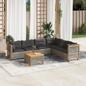 7-piece garden sofa set with gray synthetic rattan cushions by , Garden sets - Ref: Foro24-3261867, Price: 569,10 €, Discount: %