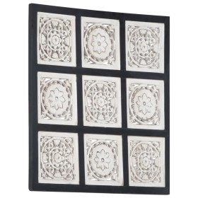 Handgeschnitztes MDF-Wandpaneel schwarz und weiß 60x60x1,5 cm von vidaXL, Wandverkleidung - Ref: Foro24-321657, Preis: 34,16 ...