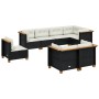 Gartensofa-Set und Kissen, 8-teilig, aus schwarzem Kunststoff-Rattan. von , Gartensets - Ref: Foro24-3261899, Preis: 653,69 €...