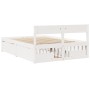 Estructura de cama con cajones madera de pino blanca 135x190 cm de , Camas y somieres - Ref: Foro24-3282358, Precio: 325,45 €...