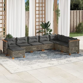 Set of garden sofas and cushions 8 pieces synthetic rattan gray by , Garden sets - Ref: Foro24-3261957, Price: 658,64 €, Disc...