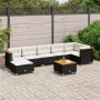 Gartensofa-Set und Kissen, 8-teilig, aus schwarzem Kunststoff-Rattan. von , Gartensets - Ref: Foro24-3261929, Preis: 590,53 €...