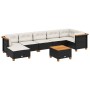 Gartensofa-Set und Kissen, 8-teilig, aus schwarzem Kunststoff-Rattan. von , Gartensets - Ref: Foro24-3261929, Preis: 588,69 €...