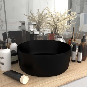 Matte black round ceramic luxury washbasin 40x15 cm by vidaXL, Sinks - Ref: Foro24-147019, Price: 70,99 €, Discount: %