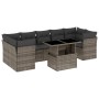 Set of garden sofas and cushions 8 pieces synthetic rattan gray by , Garden sets - Ref: Foro24-3266400, Price: 570,29 €, Disc...