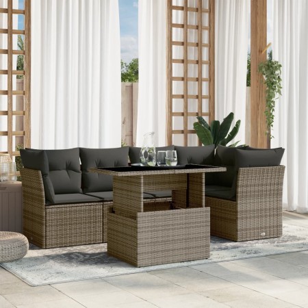 Set de muebles de jardín 6 pzas y cojines ratán sintético gris de , Conjuntos de jardín - Ref: Foro24-3266570, Precio: 433,85...