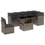 7-piece garden sofa set with gray synthetic rattan cushions by , Garden sets - Ref: Foro24-3266620, Price: 504,09 €, Discount: %