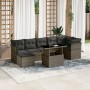 Gartensofa-Set und Kissen, 8-teilig, aus grauem Kunst-Rattan. von , Gartensets - Ref: Foro24-3266750, Preis: 534,48 €, Rabatt: %