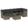 Gartensofa-Set und Kissen, 8-teilig, aus grauem Kunst-Rattan. von , Gartensets - Ref: Foro24-3266750, Preis: 534,48 €, Rabatt: %